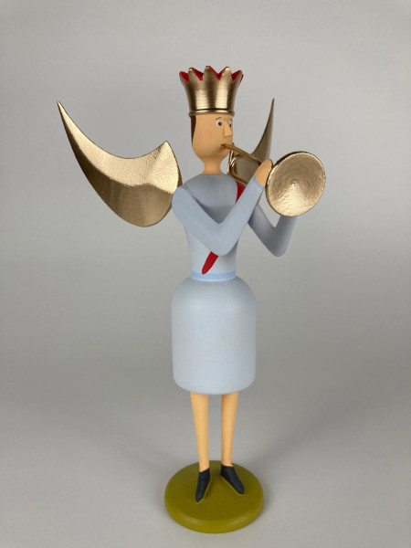 Musikengel stehend mit Trompete, 20cm