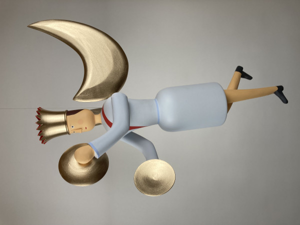 Musikengel schwebend, 55cm, mit Schelle