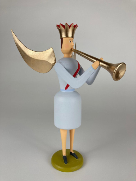 Musikengel stehend mit Posaune, 20cm