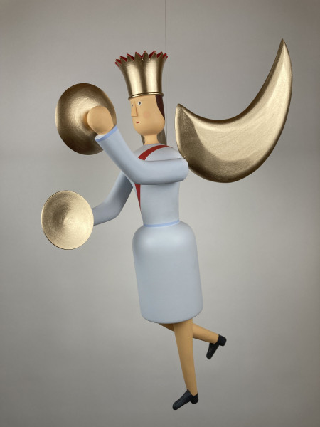 Musikengel schwebend, 55cm, mit Schelle