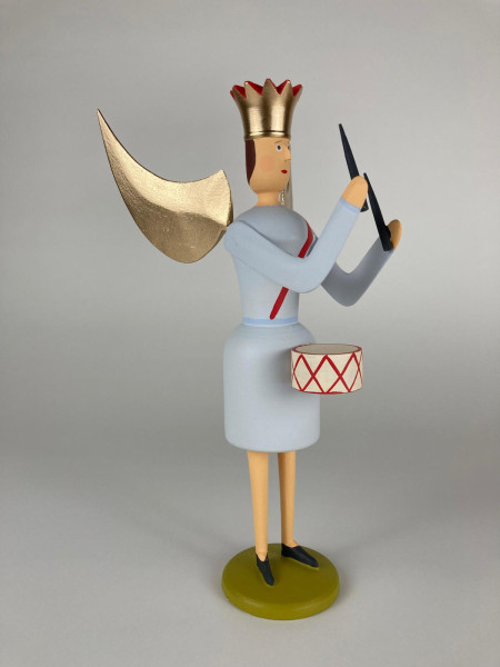 Musikengel stehend mit Trommel, 20cm