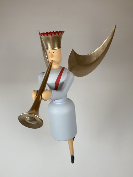 Musikengel schwebend, 40cm, mit Posaune