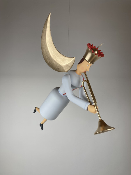 Musikengel schwebend, 40cm, mit Trompete